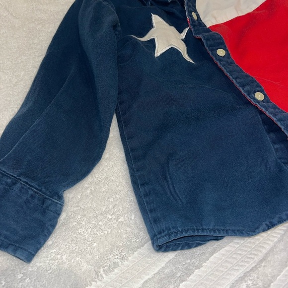 Texas Cotton Texas Flag Shirt Toddler Boy Size 4 Long Sleeve Button Up Star - Picture 3 of 6